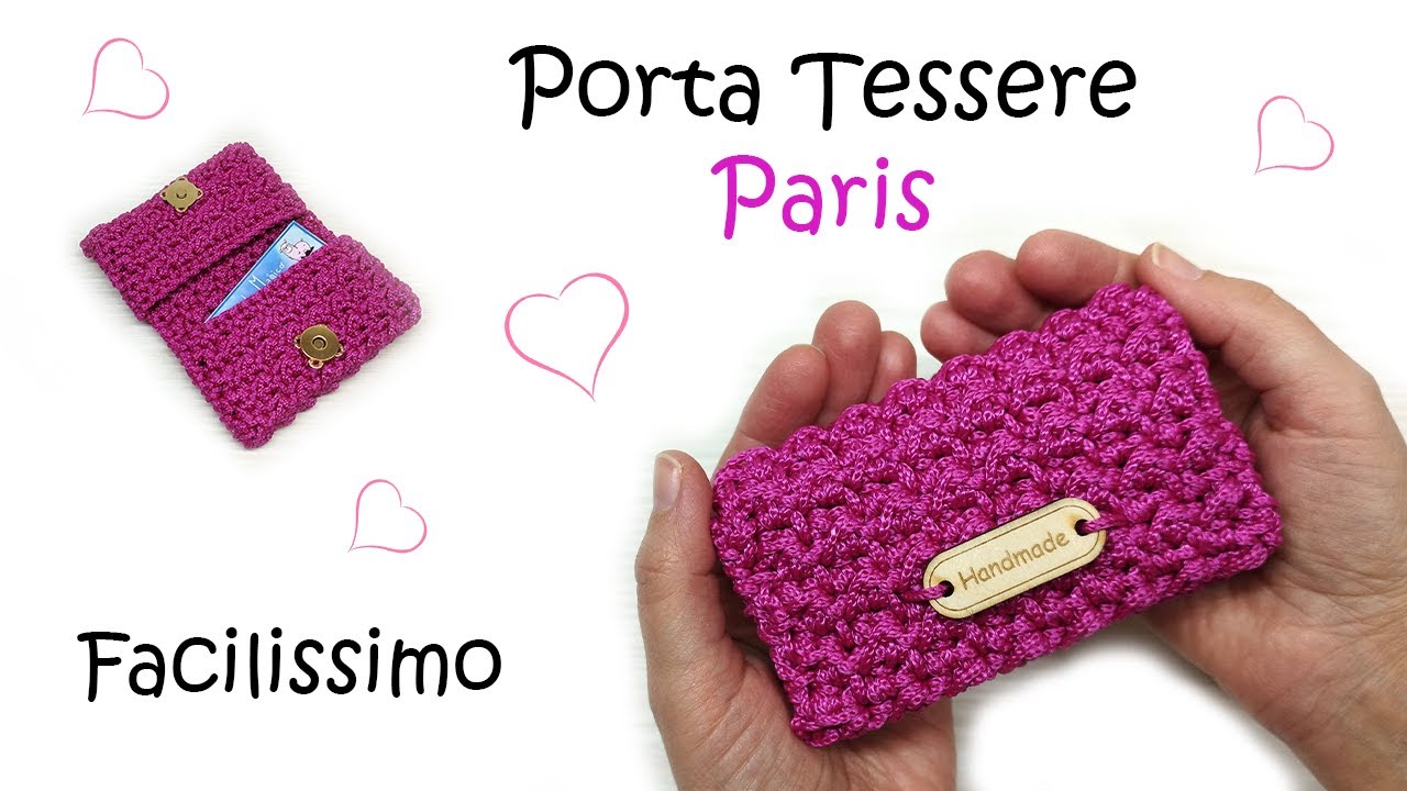 Porta Tessere Paris a crochet facilissimo