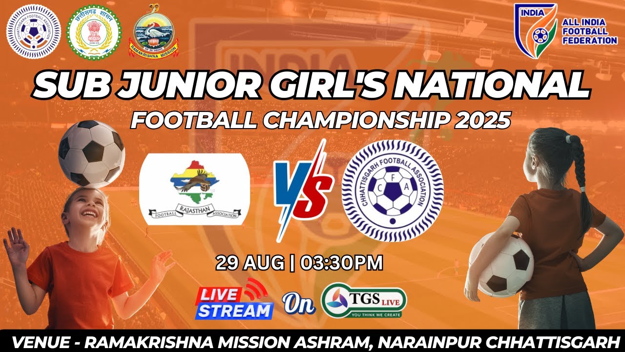 Rajasthan 🆚 Chhattisgarh | Sub Junior Girls&rsquo; National Football Championship 2025 | TGS LIVE