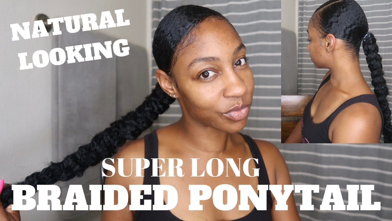 Long Braided Ponytail w/Marley Hair
