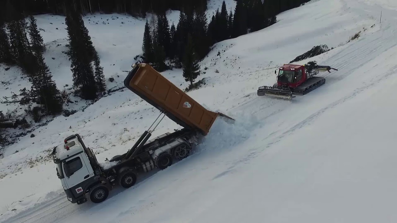 Mahlknechth&uuml;tte Schneetransport Rodelbahn 2019