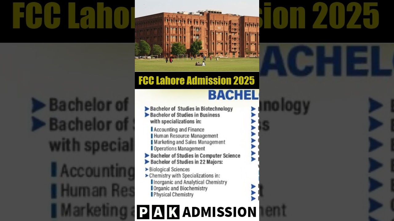 Forman Christian College Admission 2025 :: FC College Lahore Admissions 2025-26 | Complete Details