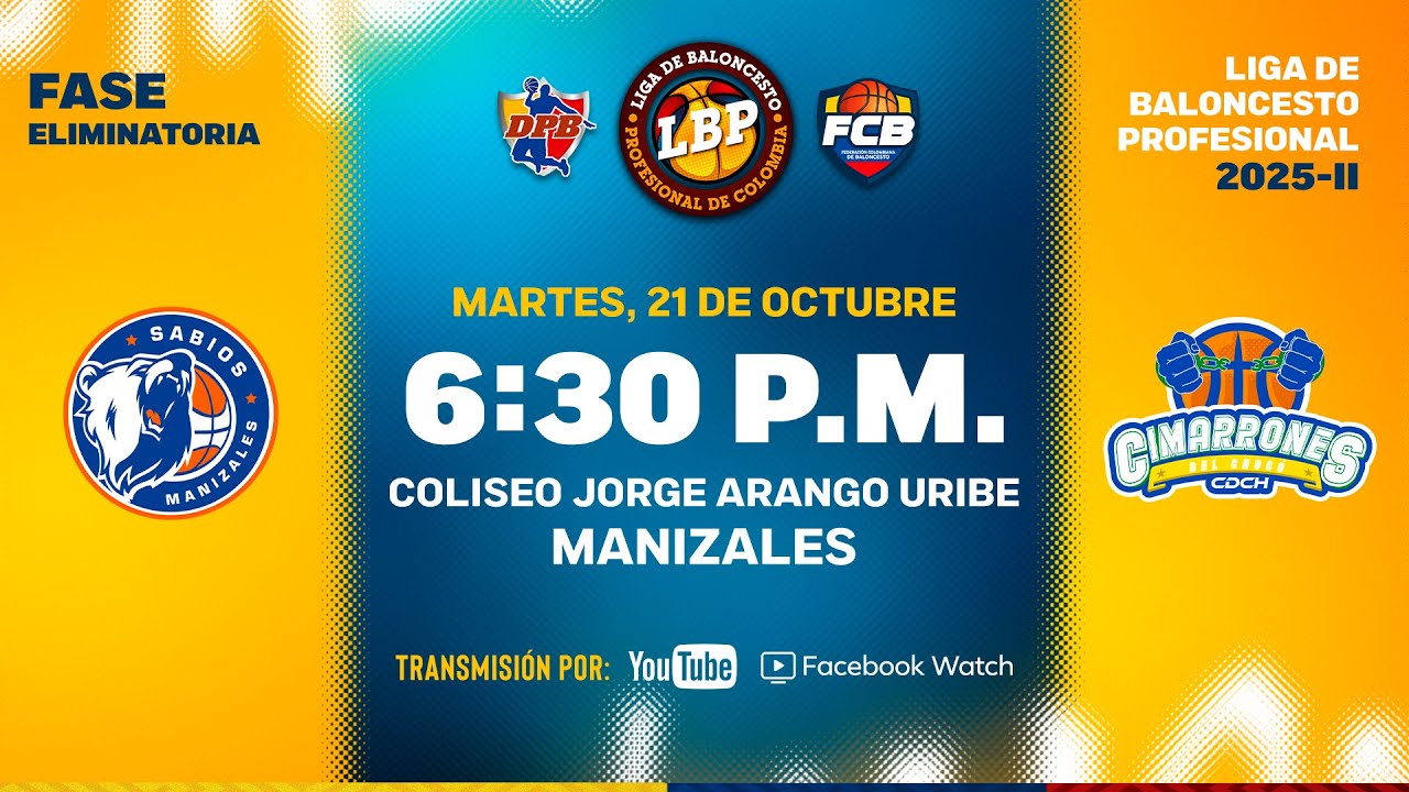 LIVE: #LigaDeBaloncestoProfesional | Sabios De Caldas VS Cimarrones Del Chocó 2025 - 10 - 21