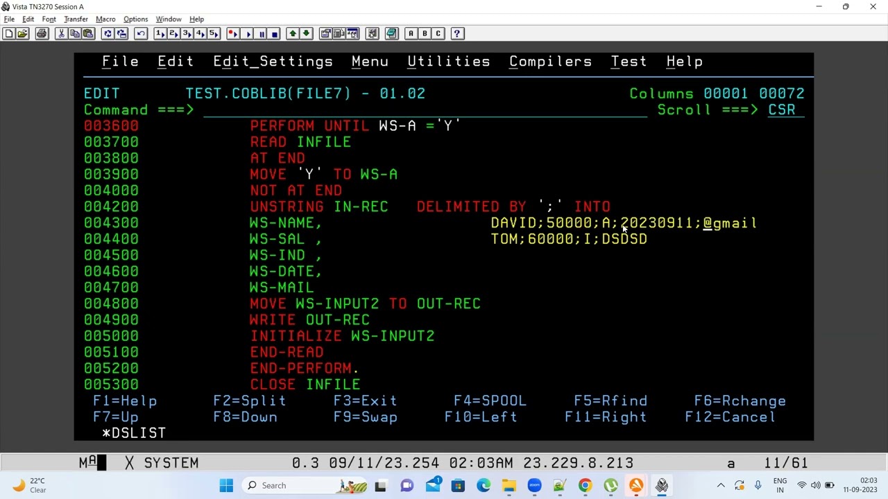 Как обработать CSV-файл в программе на Cobol | Всё о мейнфреймах