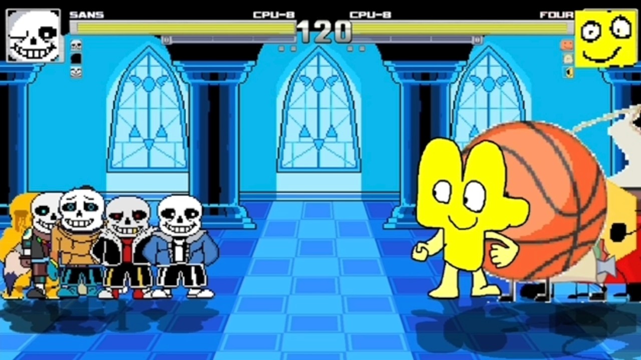 Undertale vs. Funny BFB Characters 6v6 Battle Total War (Undertale vs. BFB) | M.U.G.E.N