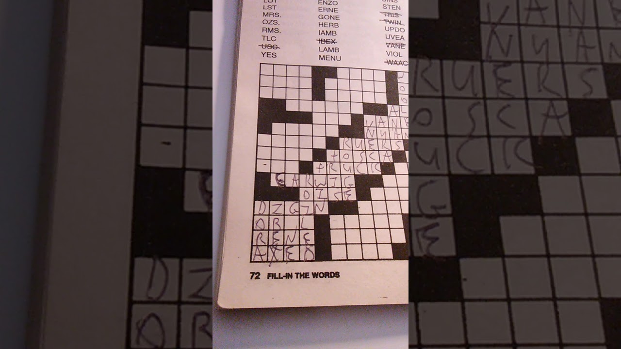 Doing a fill-in puzzle (no starting word)!!!