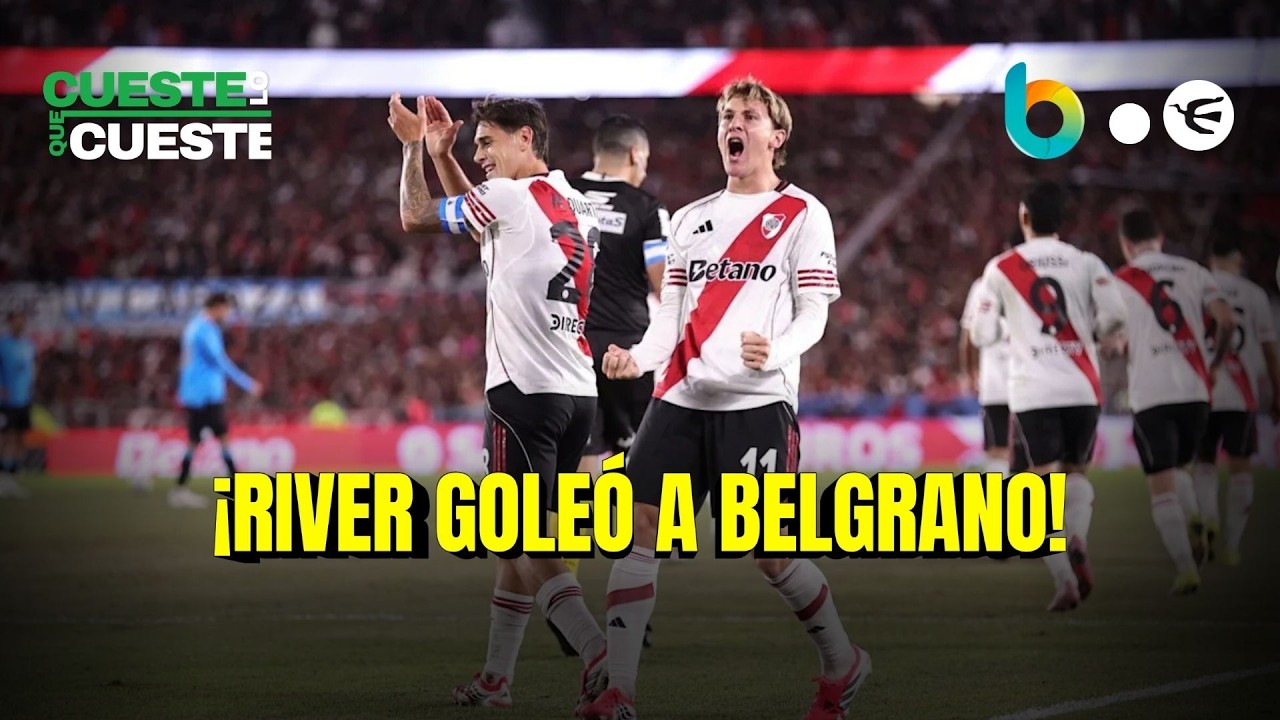 RIVER 3 - BELGRANO 0: Goles de Galv&aacute;n y Colidio, la palabra de Coudet y el an&aacute;lisis de la goleada