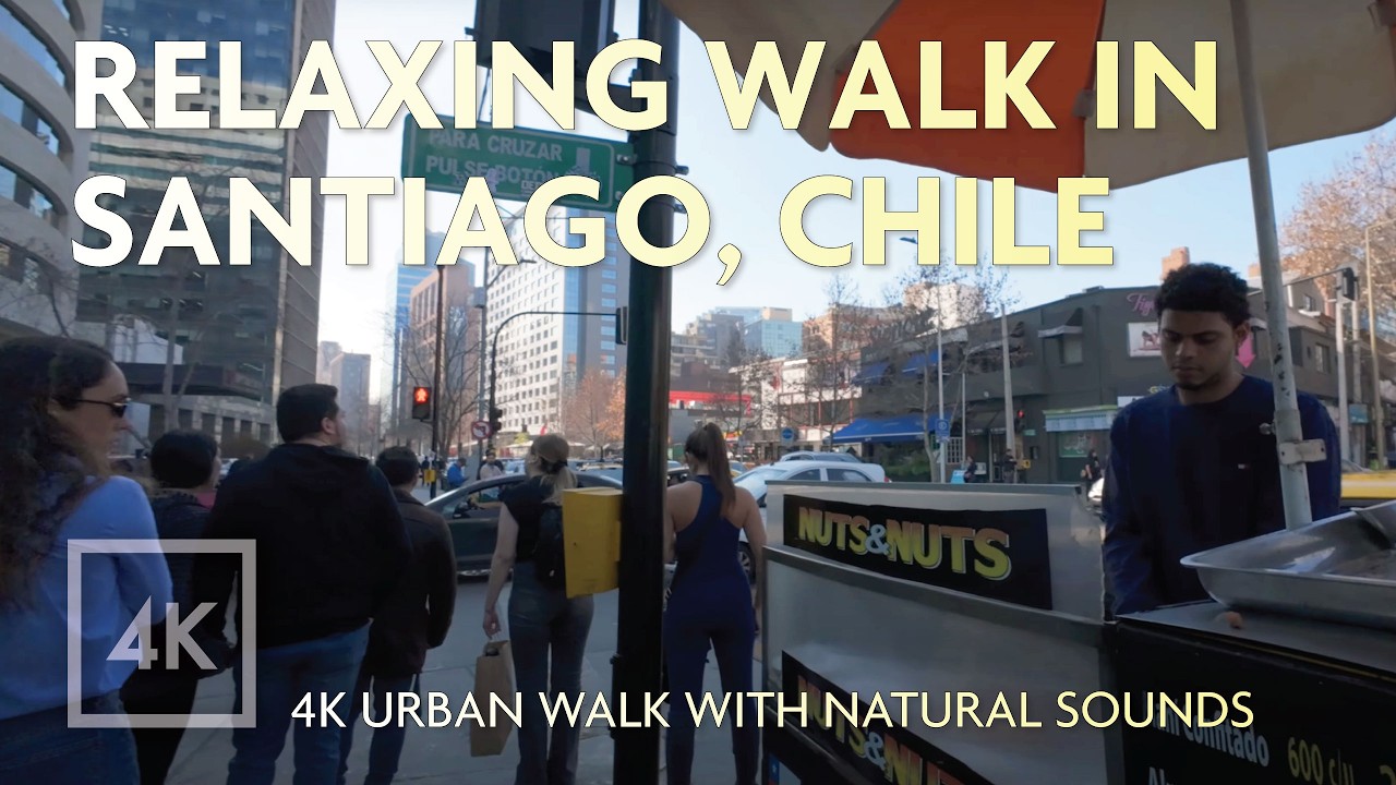 🇨🇱 Relaxing City Walk in Santiago, Chile | 4K Walking Tour with Real Ambient Sounds 🎧