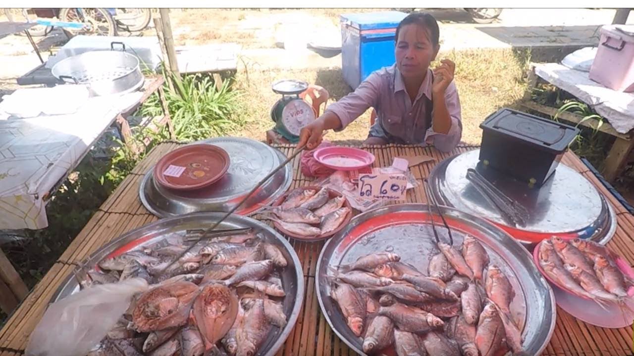 Laos village wild market at Bolikhamsai District