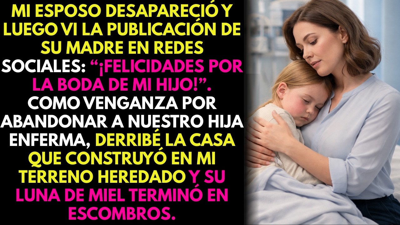 Mi esposo desapareció 💔 Su madre publicó su boda 🤒 Dejó a su hijo enfermo… 🚜 Demolí su casa 🏠