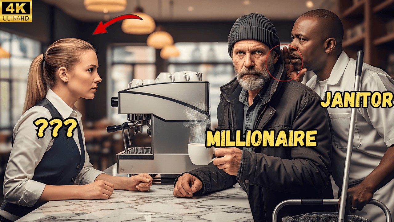 Undercover Millionaire Orders Coffee — Black Janitor Whispers 3 Words That Stops Him Mid Sip