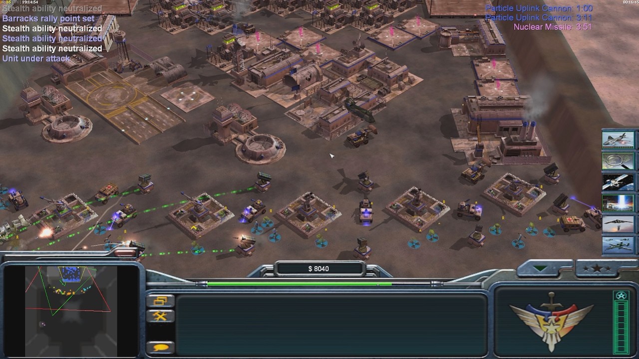 USA - Command & Conquer Generals Zero Hour - 1 vs 7 HARD Gameplay