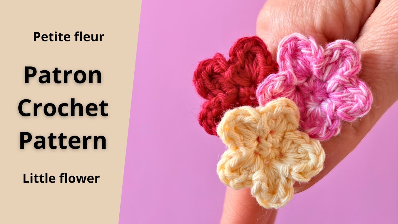 Petite fleur au crochet en 5 min 🌼 Easy crochet flower (tutoriel débutant)