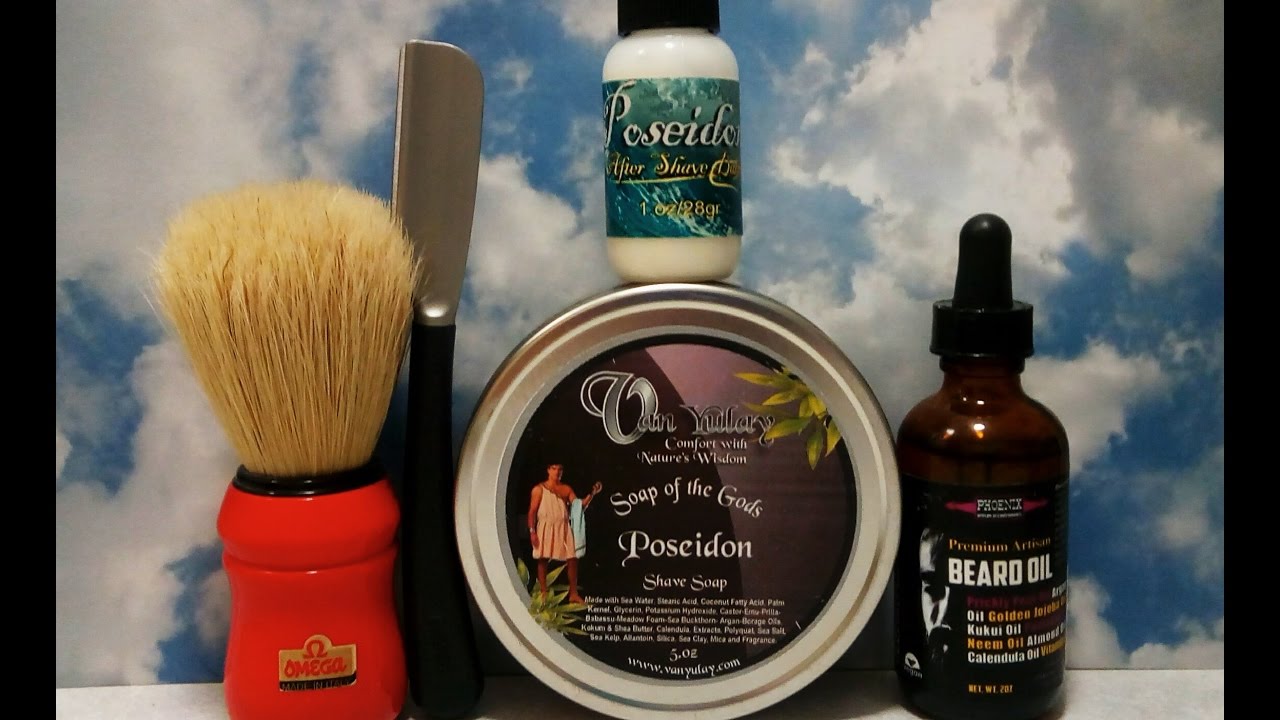 Feather shavette, Van Yulay Poseideon and aftershave balm