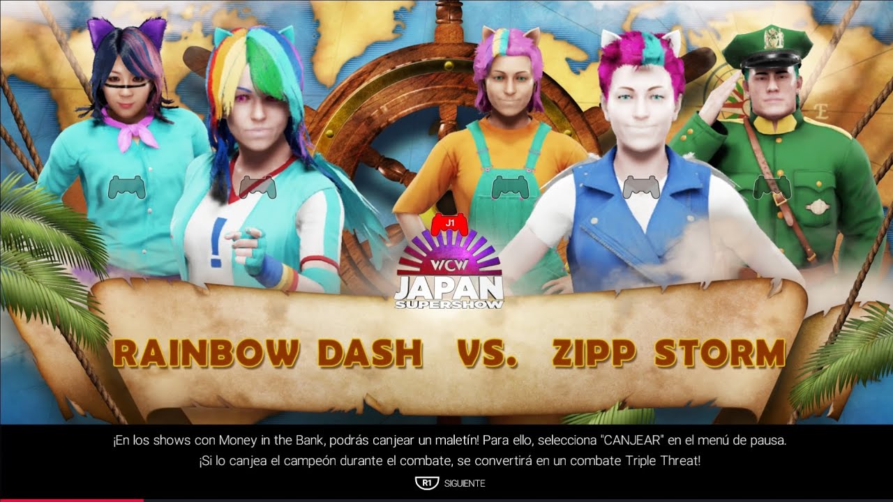 WWE 2k19 Rainbow Dash vs Zipp Storm - Pelea de Pegasos