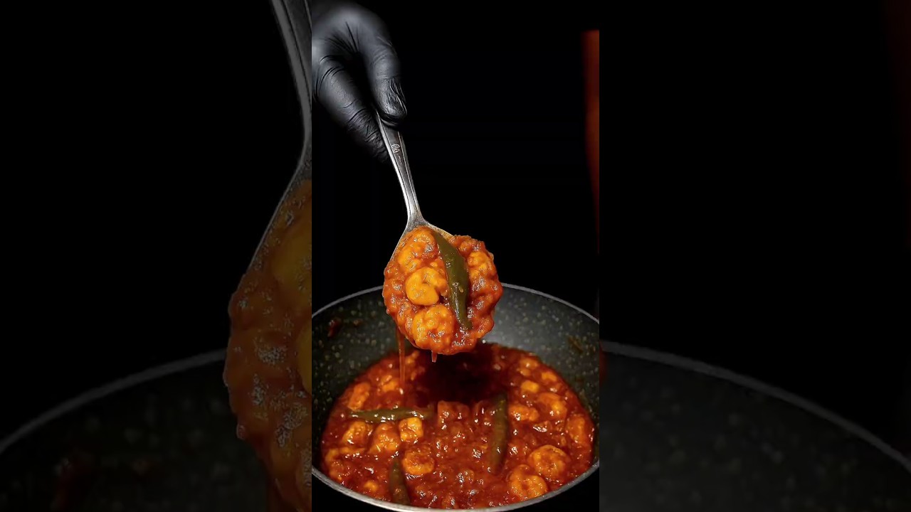 Spicy shrimp curry asmr | bengali style chingri recipe | #shorts
