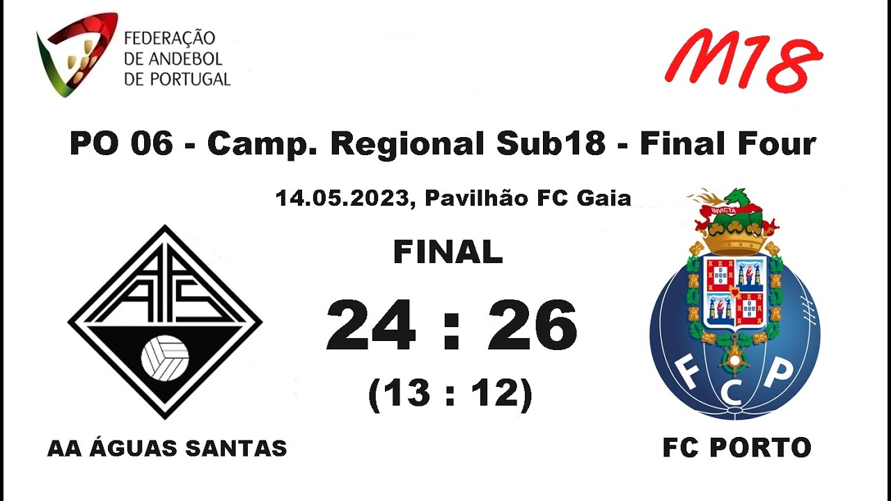 (SUB18) AA ÁGUAS SANTAS 24X26 FC PORTO