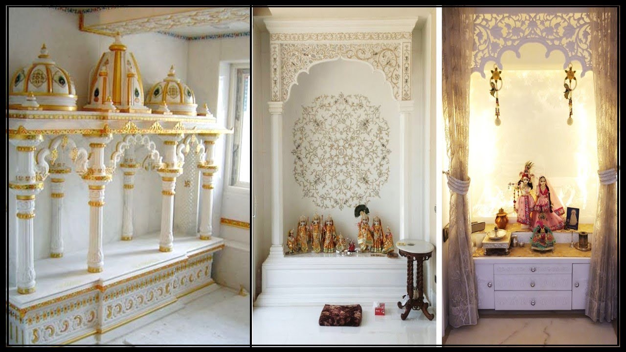White Marble Mandir Design|White Marble Pooja Mandir Designs For Home|White Marble PoojaRoom Designs