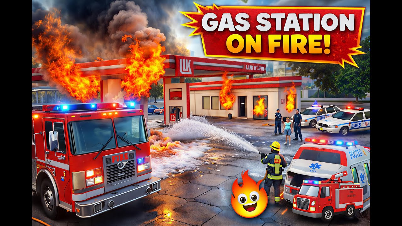 DETIK-DETIK MENEGANGKAN! Damkar Selamatkan Pom Bensin Meledak & Banyak Korban! 🚒🔥⛽