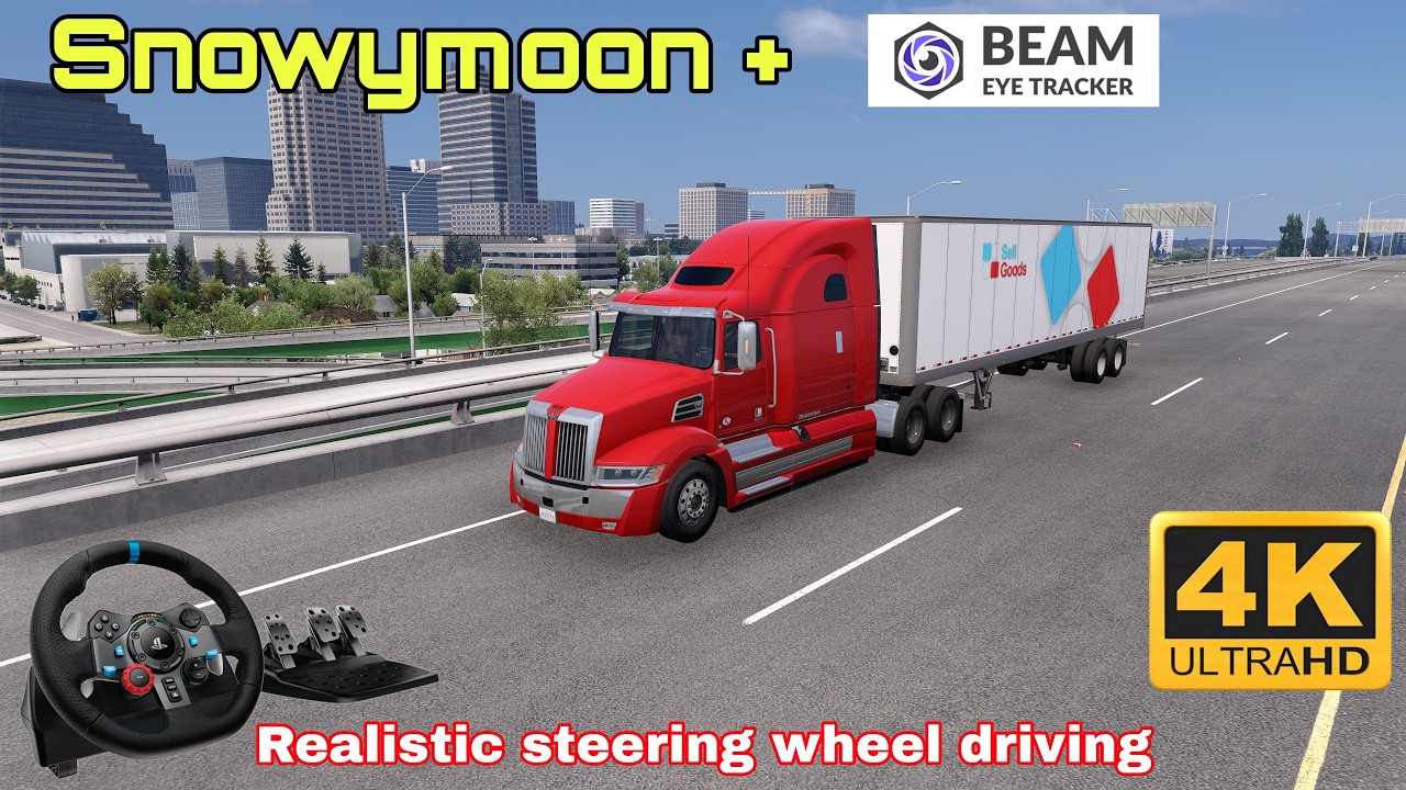American truck simulator + snowymoon + streeing wheel #eurotrucksimulator2 #est2 #logitechg29