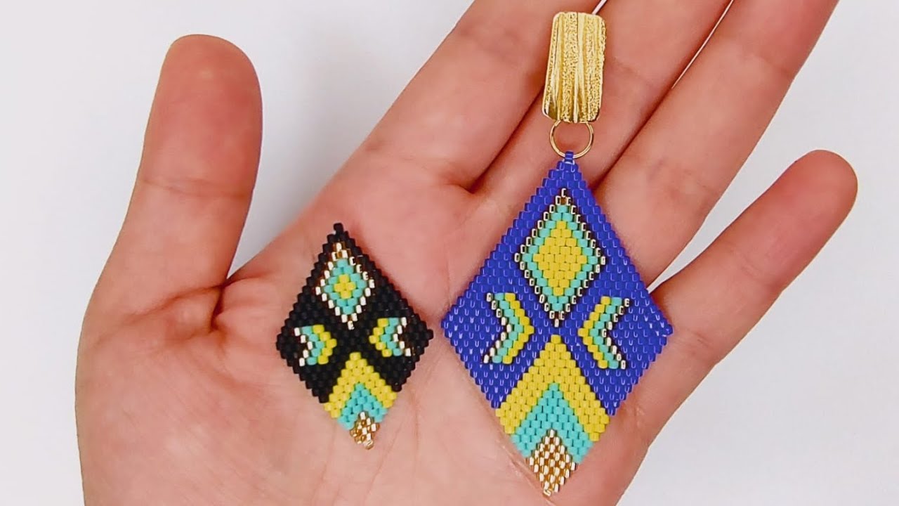 Aretes en Rombo paso a paso / Técnica Peyote / Aretes en Miyuki