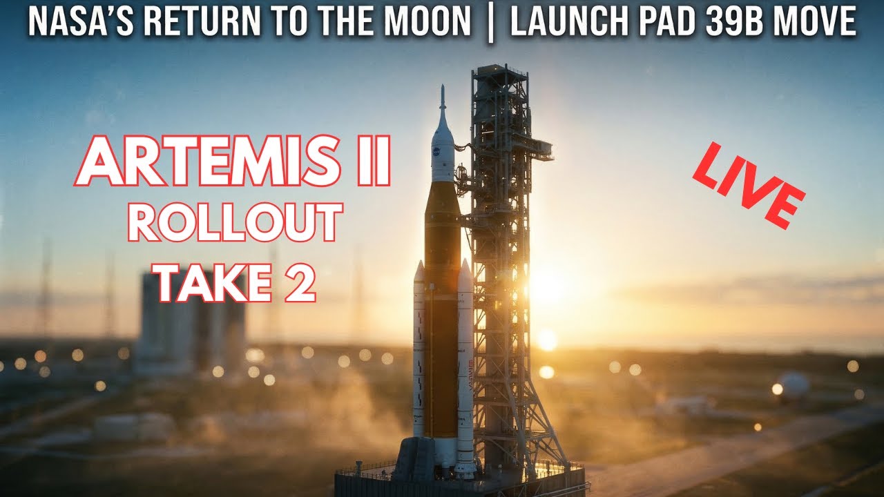 LIVE: NASA Artemis II Second Rollout to Launch Pad 39B!