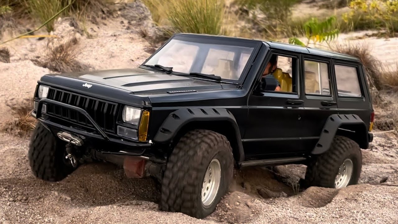 Jeep Cherokee XJ Axial SCX10 III Chassis | 1/10 Scale | RC Off-Road Adventure - in black