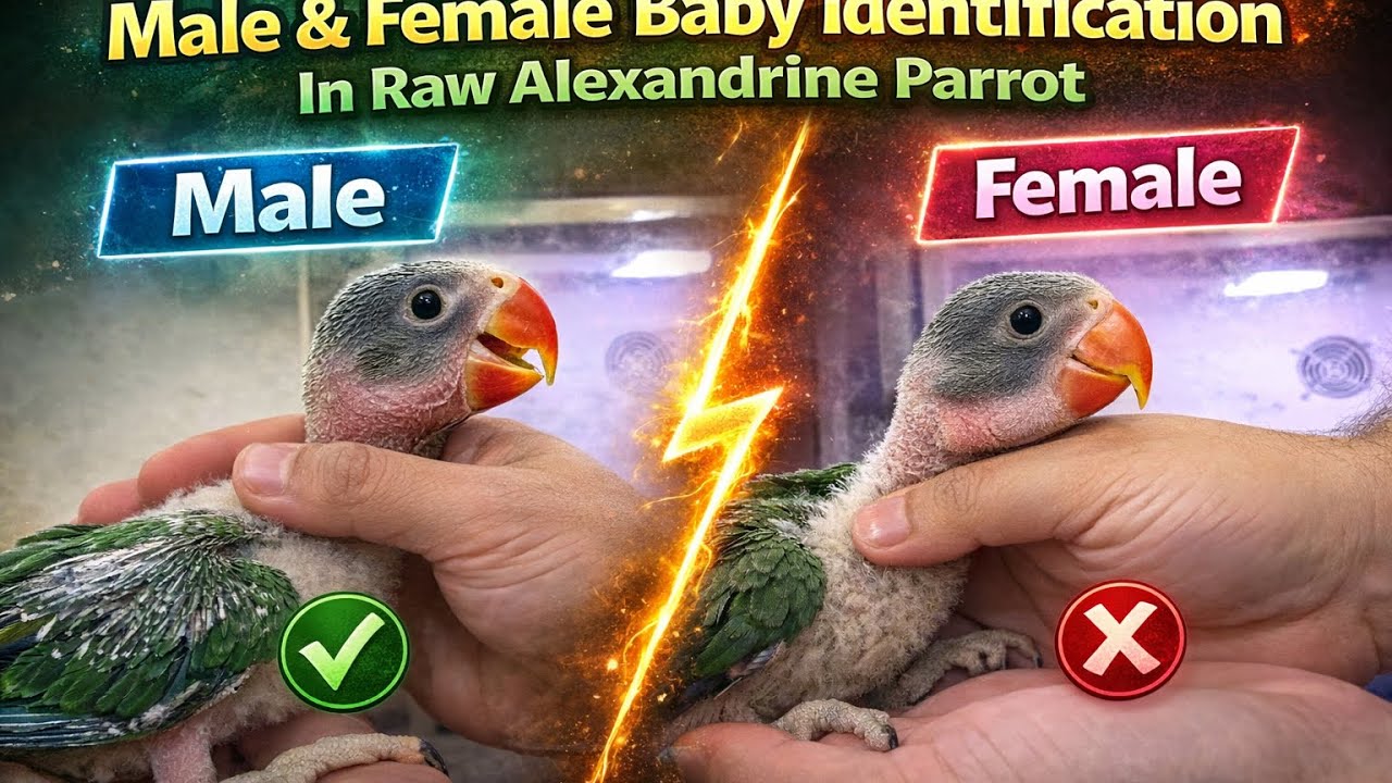 Raw Alexandrine Parrot Male & Female Identification | Baby Gender Difference Explained 🦜