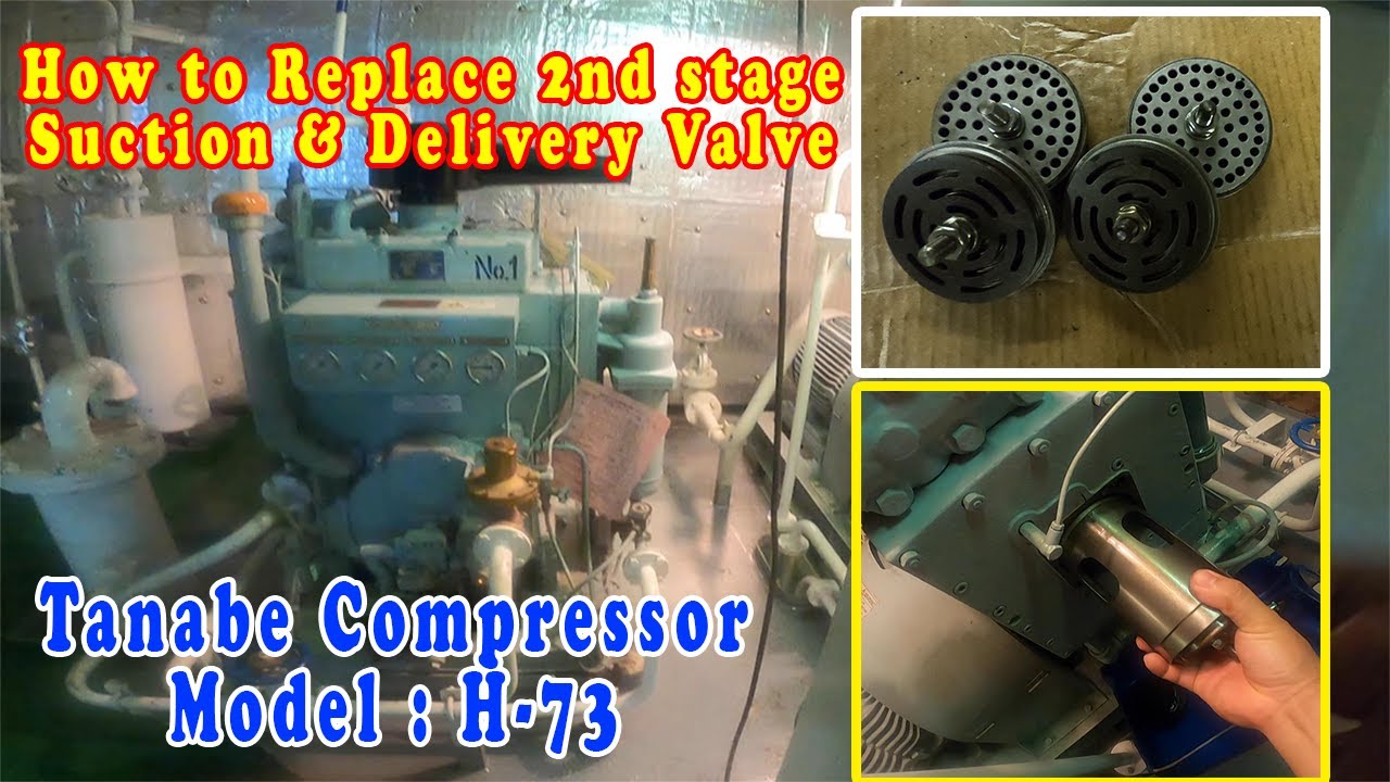 How to Replace 2nd stage suction delivery valve Tanabe compressor H73