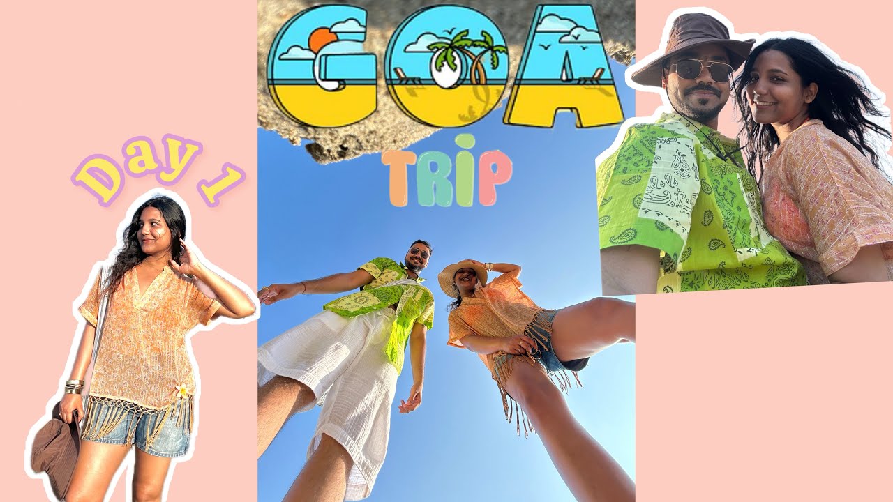 Goa Vlog Day 1 🌴 | First day chaos, beach sunset & travel excitement😇