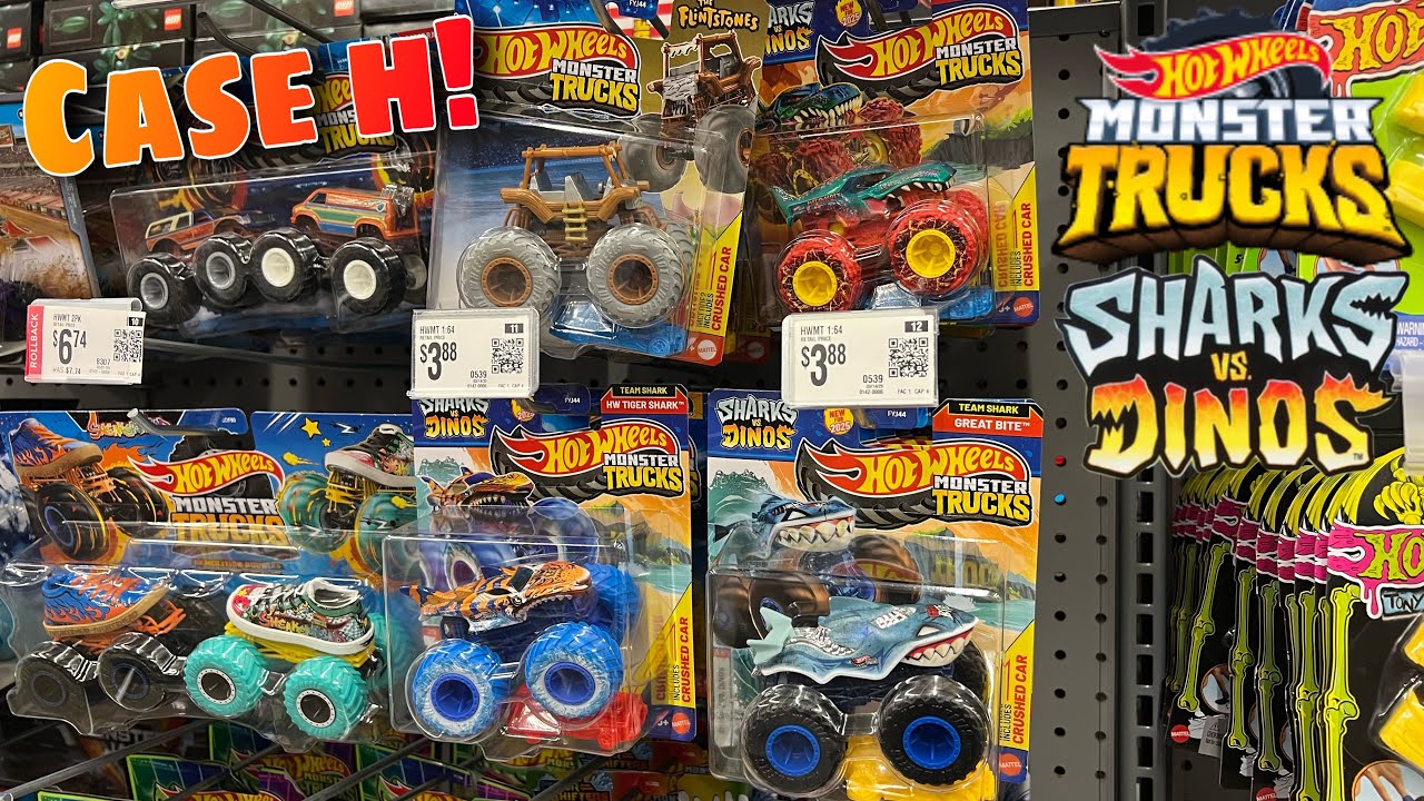 NEW Hot Wheels Monster Trucks Case H 2025! Sharks Vs. Dinos - Monster Trucks INSTORE Hunting & More!