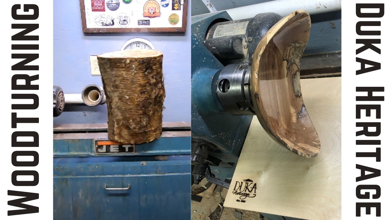Woodturning - Spalted Cherry Live Edge Bowl - Total Boat Halcyon Polished Finish