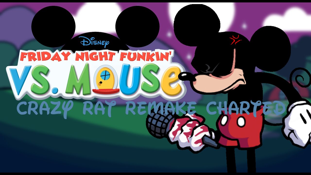 FNF VS MOUSE CRAZY RAT REMAKE CHARTED [Seizure Warning]