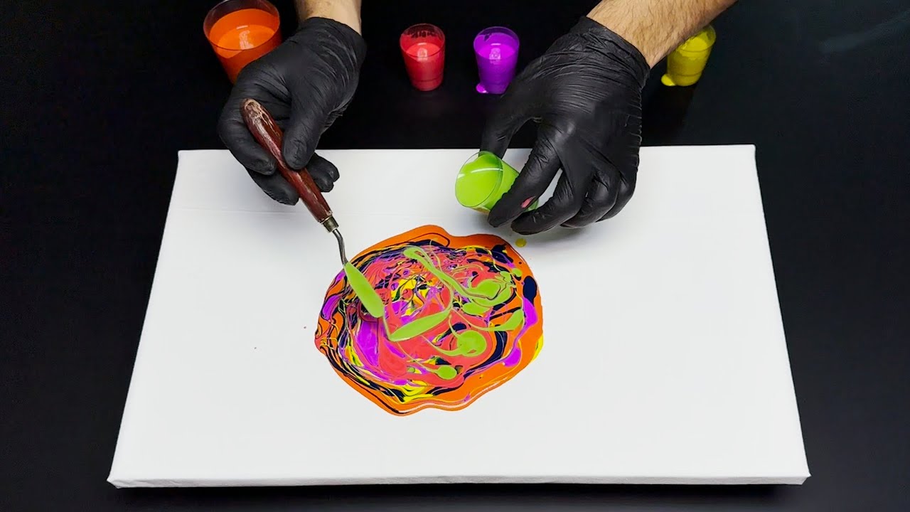 The Infinity technique - Acrylic fluid art painting