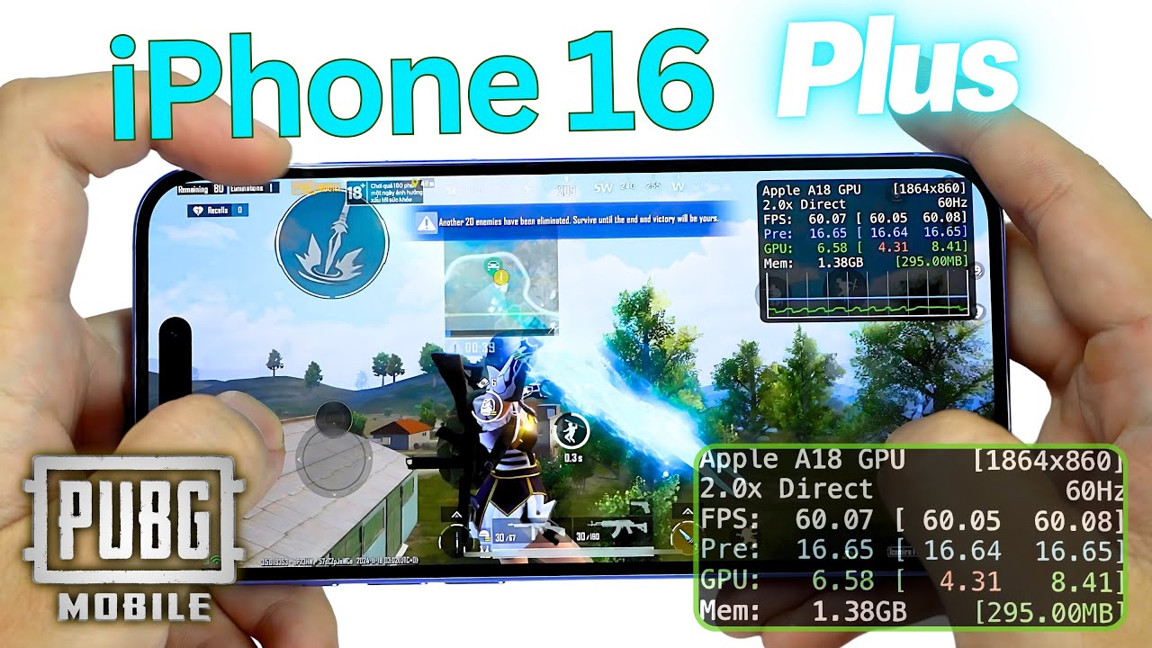 iPhone 16 Plus PUBG Mobile Gaming review | FPS & Battery Drain test