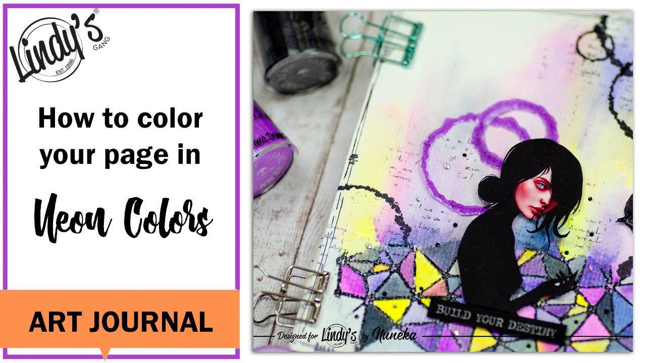 Art Journal in Neon Colors with Nuneka