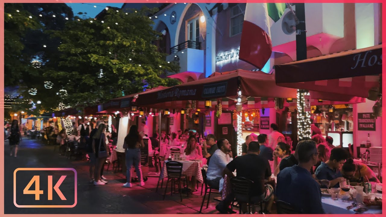 Espanola Way NIGHTLIFE in MIAMI BEACH Florida 4K | Things to do in MIAMI