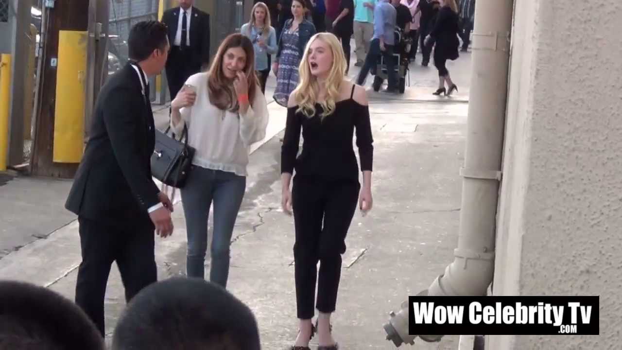 Elle Fanning Greets Fans at The Jimmy Kimmel Live Show in Hollywood