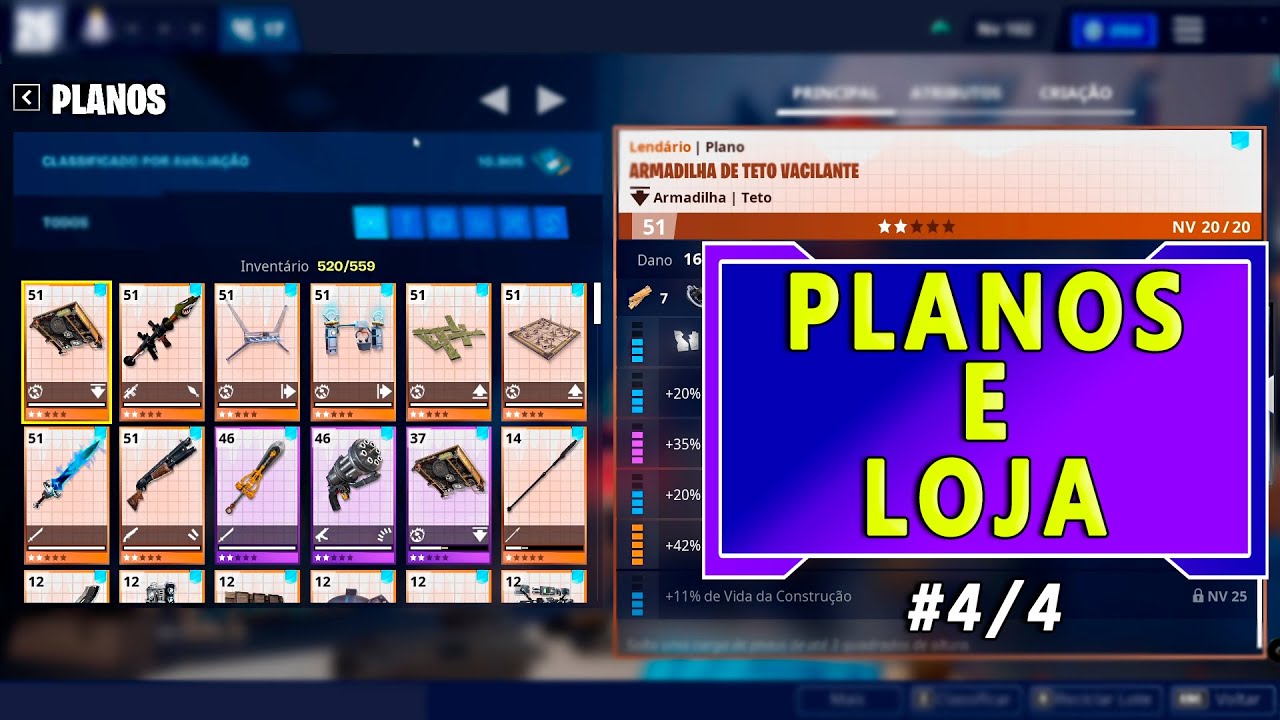 TUTORIAL BÁSICO de PLANOS e LOJA de  LHAMAS no Fortnite SALVE O MUNDO! #4/4