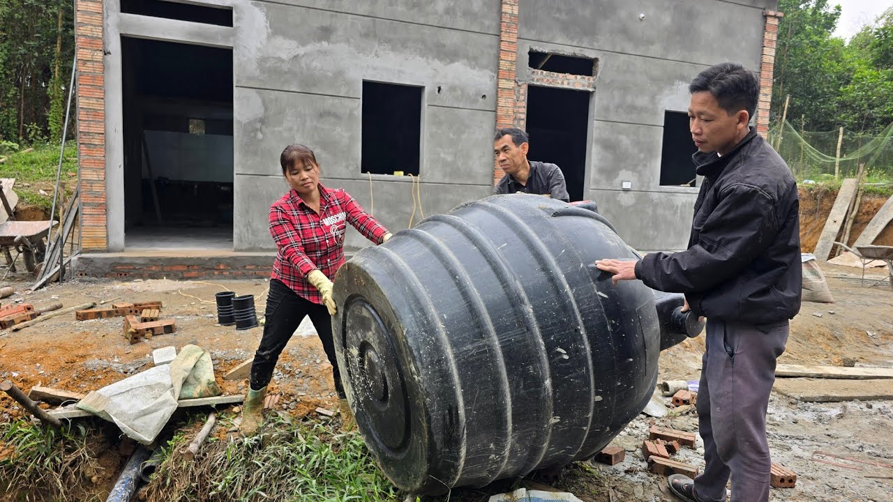 Supervise the installation of wastewater tanks and the completion of building pillars.