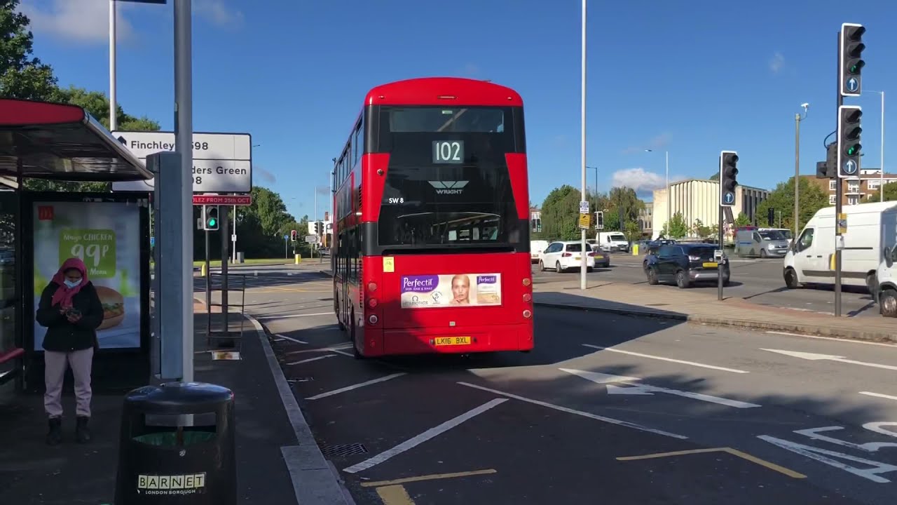 London Bus Rt 102 to Brent Cross (Muswell Hill - Henlys Corner A406)
