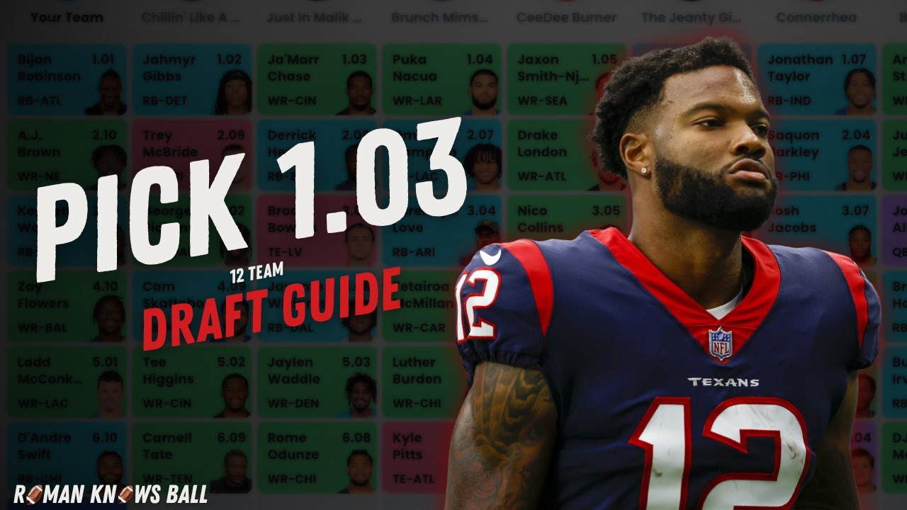 2026 Fantasy Football Mock Draft | 12 Team | Full PPR (Pick 1.03)