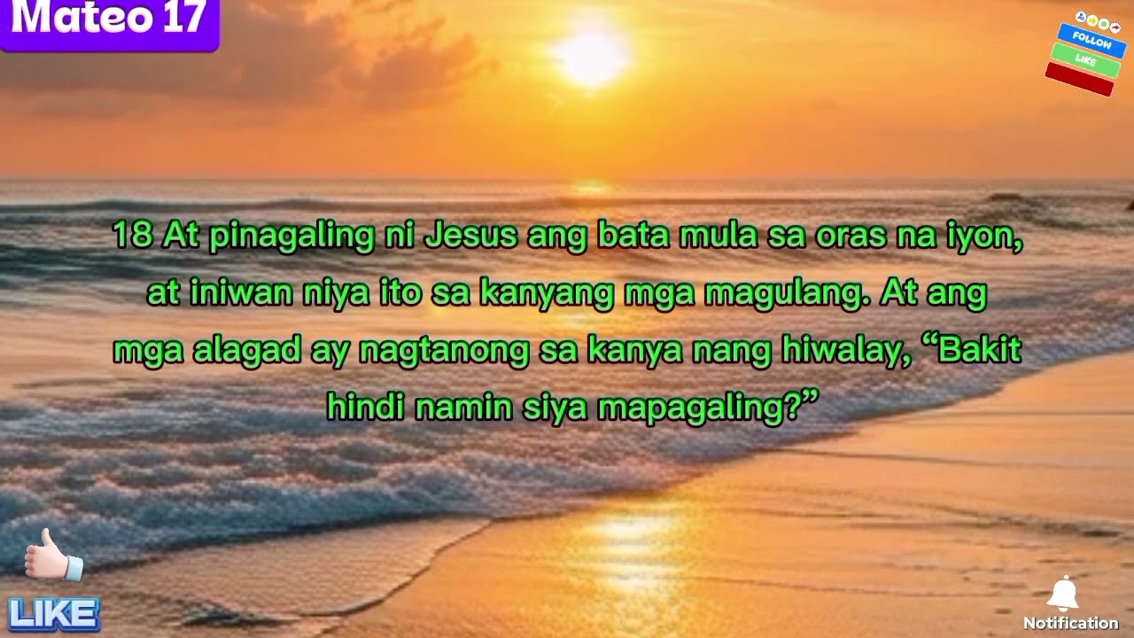 #Mateo kabanata 16 hangang 20- Tagalog bible reading with audio ❤️