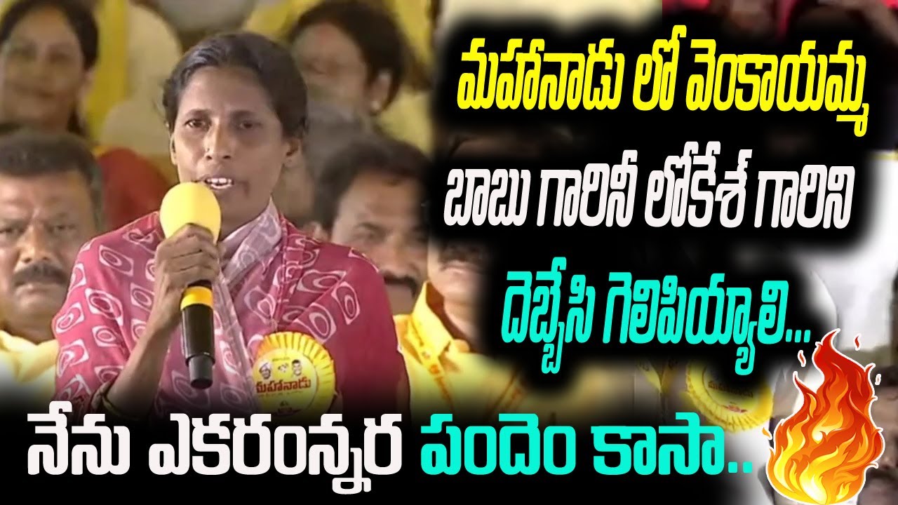 Chandrababu Naidu Highly Impressed With TDP Women Activist Speech At Mahanadu Program