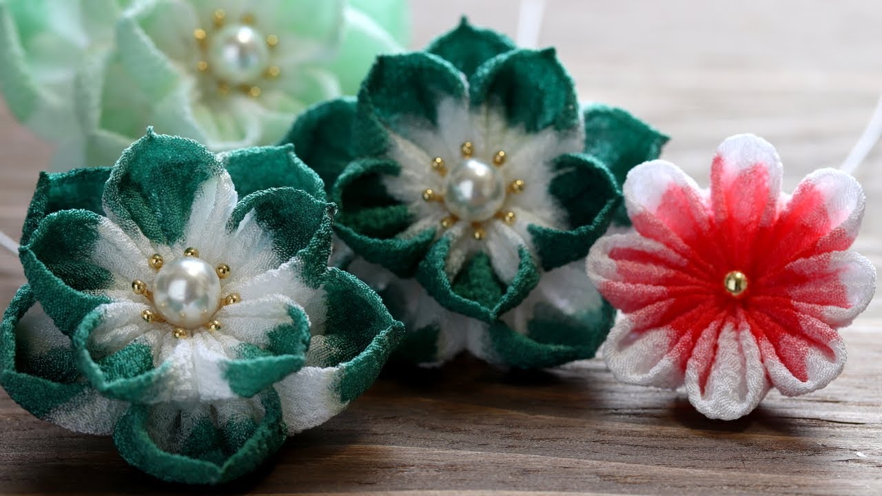【成人式】ひだつまみのお花でかんざしを作ってみる #2【つまみ細工】kanzashi flower