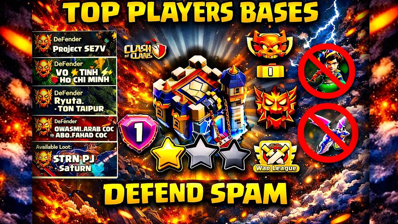 Top-10 Th18 Anti Thrower Legend League Base for 1 STARS ! With TH18 War Base Layout Clash of clans