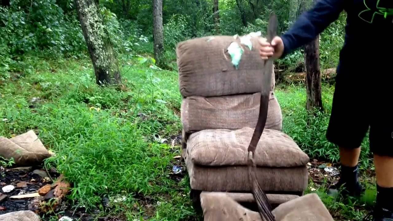 Destroying an old couch with hammers Part 1!!!!