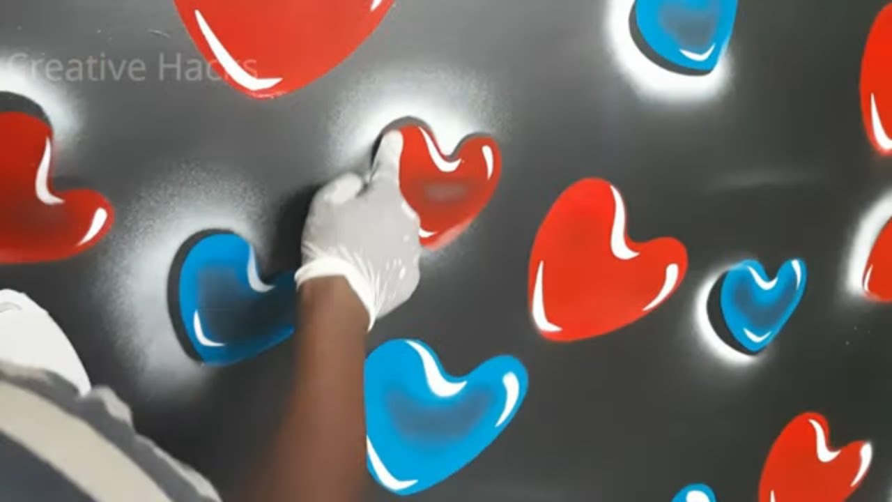 Easy and Creative Spray art on Wall / Cool Spray Paint Techniques