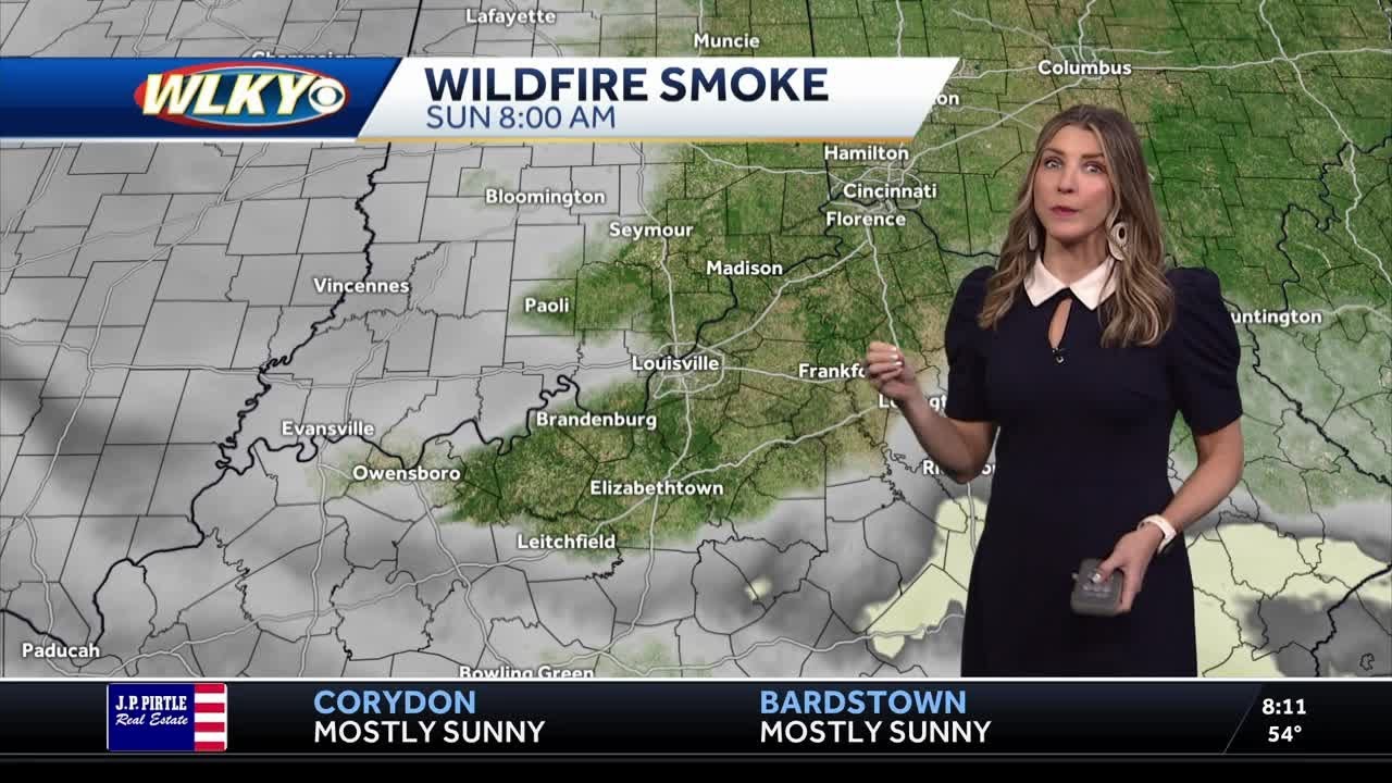 Wildfire smoke forecast for Louisville area on Sunday, June 1