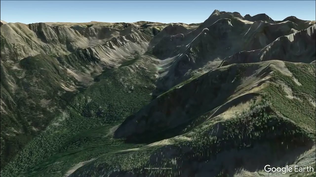 Montana Rocky Mountains spectacular flying tour in Google Earth