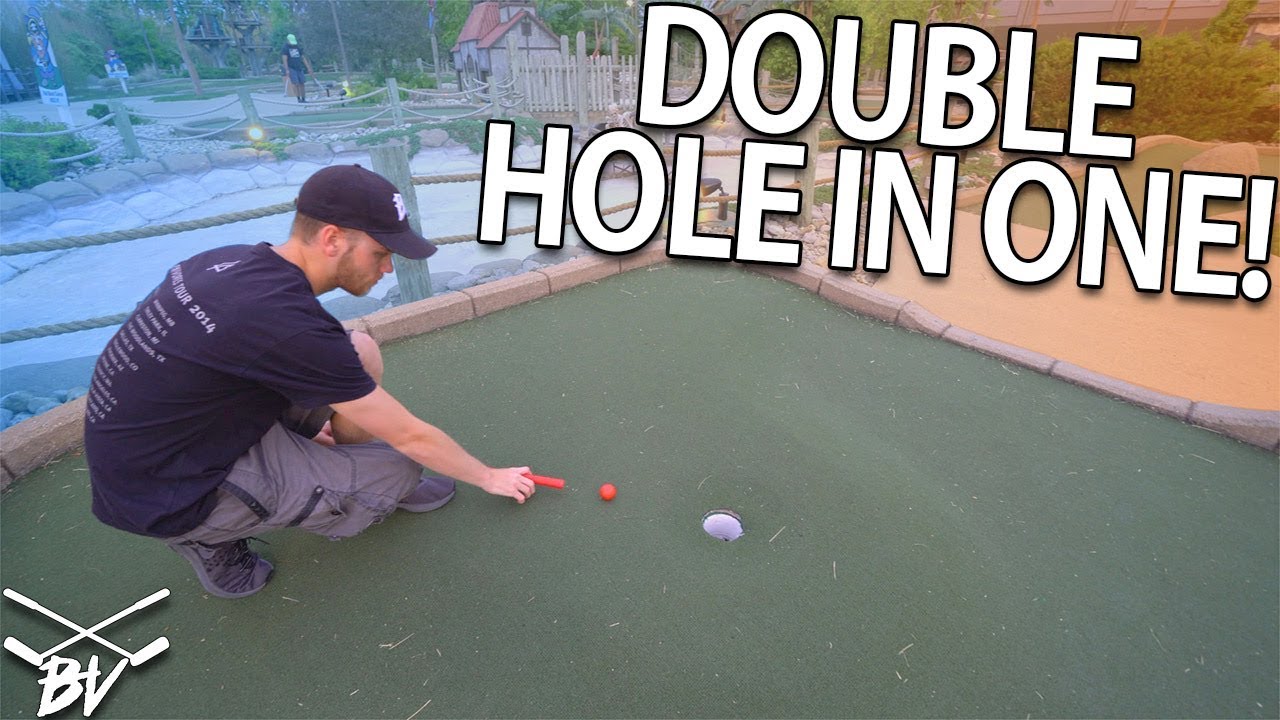 LUCKY DOUBLE HOLE IN ONE AT THIS FUN PIRATE THEMED MINI GOLF COURSE!